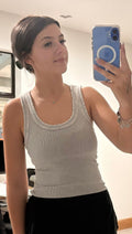 Reversible Ribbed Tank Vintage Cool Grey